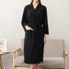 Women's Sleepwear Lady Pajamas Cardigan Sleeping Gown Oversized Pockets Stylish V Neck Long Sleeve