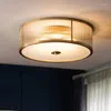 Plafonniers américain Seiko pur cuivre chambre salon salle à manger lumière LED moderne minimaliste lampe ronde