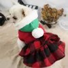 Ubrania z odzieżą dla psa zima świąteczne psy w stylu psa sukienki dla zwierząt ciepłe bluzy imprezowy kapelusz miękki polar