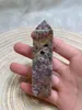 Figurine decorative Cristallo naturale Aura Sphalerite Tower Healing Stone Torri druzy scolpite per la decorazione