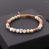 STRAND Design Natural Stone roestvrijstalen schedel macrame vriendschap armband vrouwen mannen sieraden cadeau