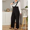 Tute da donna Pagliaccetti 2023 Salopette da donna Tuta con cinturino pagliaccetto Salopette Pantaloni Nero Casual senza maniche Laides Bib