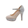 드레스 슈즈 Lasyarrow 가을 하이힐 여성 Mary Janes Crystal Platform Thin Wedding Pumps Ladies Red Size 32-43 J959