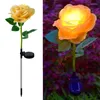 Solar Rose Flower Lights Outdoor Garden Decorations for Patio Pathway Courtyard