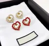 Lyxdesigner Diamond Heart Letter Earring Stud Fashion Earrings for Women Par Gift Smycken Party Wedding Jewelry With Box