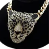 Colares pendentes Ydydbz Big Leopard Head Cublace Hip Hop Punk Jewelry Party Party Rave Acessor