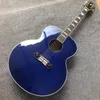 Factory customized guitar, solid spruce top, rosewood fingerboard, maple sides and back, 42 "blue high-quality Jumbo acoustic guitar