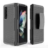 Samsung Zfold Zflip Holster Cases Defender Kickstand Phone حالة وقائية كاملة مع مقطع حزام الربيع لـ Samsung Z Flip 3 4 غطاء واقعي هجين شاق.