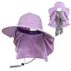Szerokie brzegowe czapki kapelusz słoneczny z ochroną szyi kobiety lato UPF50 sznur oddychający plażowa rybołówstwo