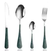 Dinnerware Sets 4Pcs Cutlery Set 304 Stainless Steel Tableware Kitchen Quality Classic Table Knife Fork Spoon Portable Dinner Western