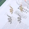 Dangle Earrings Long Tassel Crystal Drop For Women Sliver Golden Shiny Snake Rhinestone Earring Weddings Fashion Jewelry Gifts