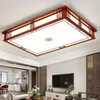 مصابيح السقف مصباح غرفة المعيشة الصينية عتيقة الخشب الصلب مستطيل LED دراسة الإضاءة غرفة نوم LL03161031