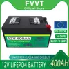 12V 400Ah LiFePO4 batteria al litio ferro fosfato BMS integrato per carrello da golf camper camper fuoristrada fuori rete energia solare duty free