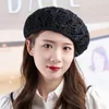 Berets Casual Beanie Hat Hollow Straw Artist Beret Breathable Painter Pumpkin For Dog WalkingBerets