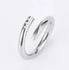 18k Gold Nail Ring Stones Couple Lovers Ring Diamond Ring Titanium Steel Rings