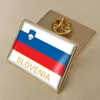 Drapeau slovène, goutte de cristal, Badge en caoutchouc, broche drapeau du monde