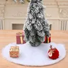 Christmas Decorations Tree Skirt White Faux Fur Merry Year Home Xmas-Tree 2023 For