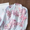 Vêtements de nuit pour femmes Pyjamas kimono japonais Printemps Été Gaze de coton Mince Chemise de nuit Peignoir Évacuation de l'humidité Robe de vêtements