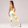 Conjuntos ativos sem costura tie dye conjunto de ioga esportes fitness cintura alta hip-lifting calças sutiã terno treino roupas de ginástica leggings para mulheres