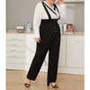 Tute da donna Pagliaccetti 2023 Salopette da donna Tuta con cinturino pagliaccetto Salopette Pantaloni Nero Casual senza maniche Laides Bib