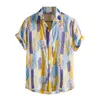 Heren Polos Shirts Men Hawaiian Casual One Button Musical Instruments Gedrukte korte-mouw Beach Blouses Tops Camicias 230211