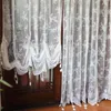 Curtain White Floral Lace Balloon Valance Roman Retro Half-Curtain For Glass Door Small Window Kitchen