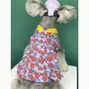 Hundkläder vår sommar husdjurskläder tunna modeller söt blommig kjol liten medelstora nalle chihuahua för hundar