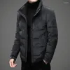 Herren Down Amazon Youth Fashion Winter Casual Solid Color Reißverschluss Kurzverdickte Jacke