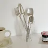 Dinnerware Sets Korean INS Hanging Edge Knife Fork Spoon Coffee Stainless Steel Dessert Po Props