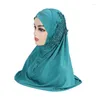 Abbigliamento etnico Moda Ricamo Fiore Lady Al Amira Sciarpa istantanea Islamico Underscarf Donna Stretch Morbido Musulmano Cap Cofano Interno Hijab