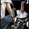 Wine Glasses European Pink Rose Gold Champagne Electroplated Crystal Glass Red Cup Goblet Set Wholesale
