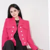 Kurtki damskie Women's Tweed Lapel Wysokiej jakości swobodny płaszcz słynny międzynarodowy projektant mody High-end Enwears