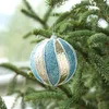 Party Decoration Stripe Christmas Ball Colorful Tree Hangable Ornaments For Holiday Wedding Home Background B03D