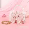 Evening Bags Korean Kids Mini Crossbody Bag Tote Cute Girls Pearl Bow-knot Purses And Handbags Little Girl Small Coin Pouch Party Purse Gift