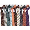 Bow Ties Fashion Men's Necktie Jacquard Woven Tie Silk Narrow Wedding Skinny Slim Men Neck