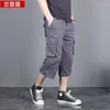 Herr shorts 5xl sommar casual män bomullslast med stor fickor lös baggy hip hop bermuda militära manliga kläder