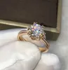 Cluster Rings 14k Gold Lab Diamond Ring For Women Excellent Cut 6 Flower Shape Moissanite Stone Rose Proposal RingCluster ClusterCluster