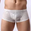 Underpants Brand Sexy Man Low Waist Lace Underwear Men Comfortable Thin Boxers Shorts Male Breathable Homewear Boxer 3 Color