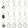 DIY Sublimation Blank Keychain Ring Round Heart Rectangle Pendant Kids Lover Gift Double-sided Heat Transfer Printing Photo Personality Keyring Chain Accessories