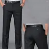 Abiti da uomo Pantaloni da uomo Tasche Abbigliamento da lavoro Primavera Autunno Tinta unita Pantaloni casual da lavoro larghi e dritti Abbigliamento quotidiano