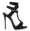 Sandálias de tira marrom preta branca tingueira fina de salto alto feminino sapatos de moda de moda