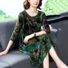 Casual Dresses Mesh Pirnting Flower Dress Kvinna 2023 Spring Autumn Temperament Loose Light Luxury Fashion Robes K52Casual