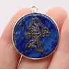 Pendentif Colliers En Gros Naturel Pierre Semi-précieuse Ronde Lapis Lazuli MakingDIY Collier Bijoux Cadeau 10 PCS