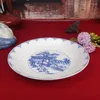 Assiettes 7/8 pouces bleu et blanc porcelaine dîner Jingdezhen assiette en céramique ronde Steak plat porte-fruits accessoires de cuisine