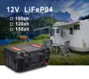 12V lifepo4 Battery 120ah Rechargeable lithium battery pack with PD 150ah buit in BMS used for solar RV bed car