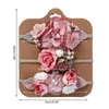 Accessoires pour cheveux 3pcs Born Infant Baby Girls Floral Headbands Set Fleur Artificielle Feuilles Couronne Bande Élastique Toddler Headwrap Props