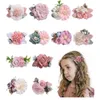 Nuove ragazze carino petali di fiori forcine dolce perla chiffon capelli decorare copricapo fermagli per capelli barrette accessori per capelli per bambini regalo GC1902