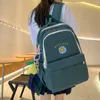 Backpack Nylon Waterproof Solid Color Women Korean Style Schoolbag Harajuku Girls Shoulder Bags Teenagers Student Book Backpacks