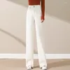 Kadın Pantolon Sonbahar 2023 Kış Moda Geniş Bacak Kadınlar Sıradan Sıcak Bel Düz Undu Gevşek Pantolon R48