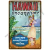 Hawaii Surf art peinture Rétro Plaque Métal Signe Mur Art Tin Signe Mur Affiches Vintage Chambre Décorations pour La Maison Bar Accessoires Décor Intérieur taille 30X20CM w02